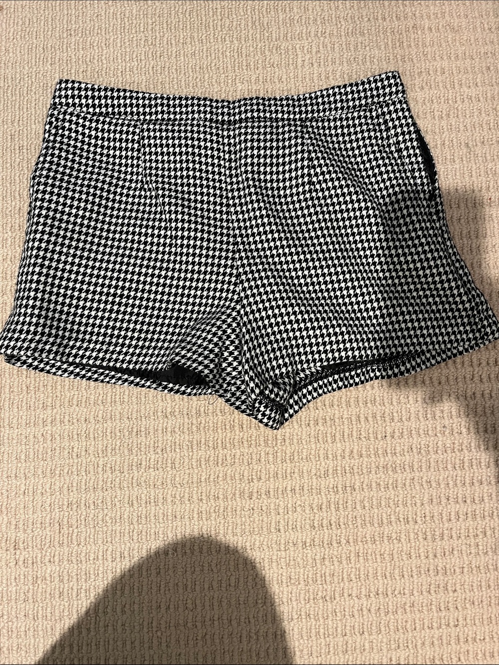 Forever 21 Black & White Houndstooth High-Waist Shorts